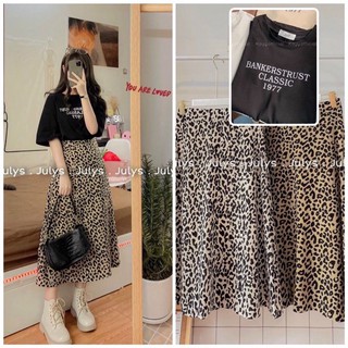 10453 SET PULL ĐEN CHỮ x CHÂN VÁY MIDI BEO