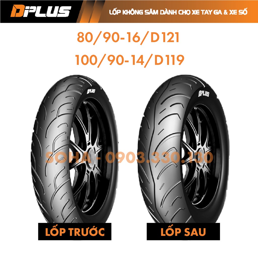 Cặp Vỏ/Lốp Trước & Sau Xe SH Mode  80/90-16 & 100/90-14 - DPLUS
