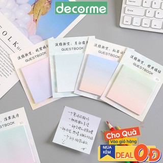 Tập 30 tờ giấy note, giấy nhớ pastel gradient DecorMe 7.5cm