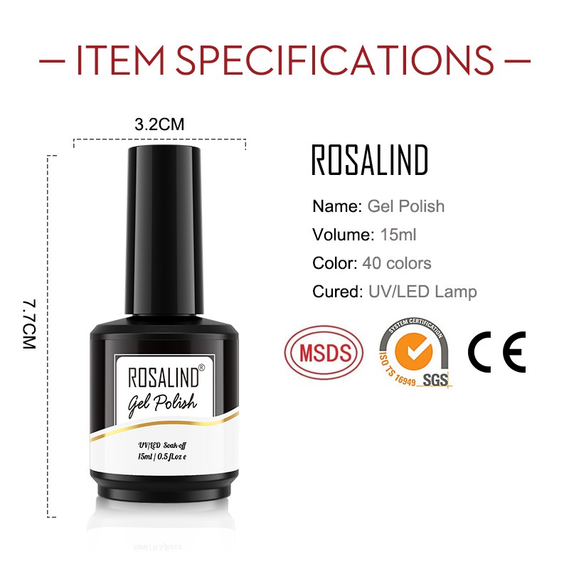 Sơn móng tay Rosalind chất gel 15ml màu 3021-3040