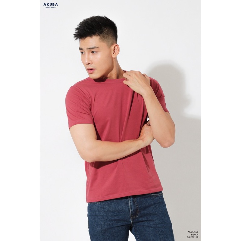 Áo thun nam trơn cổ tròn cotton AKUBA form slimfit basic tay ngắn, vải mịn, co giãn 4 chiều thoải mái, trẻ trung 01J655 | BigBuy360 - bigbuy360.vn