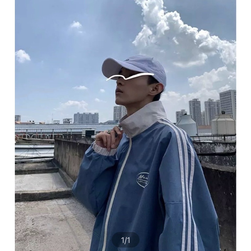 Áo Khoác Dù 3 Sọc Logo Thêu Nam Nữ Ulzzang Unisex Form Rộng Bomber