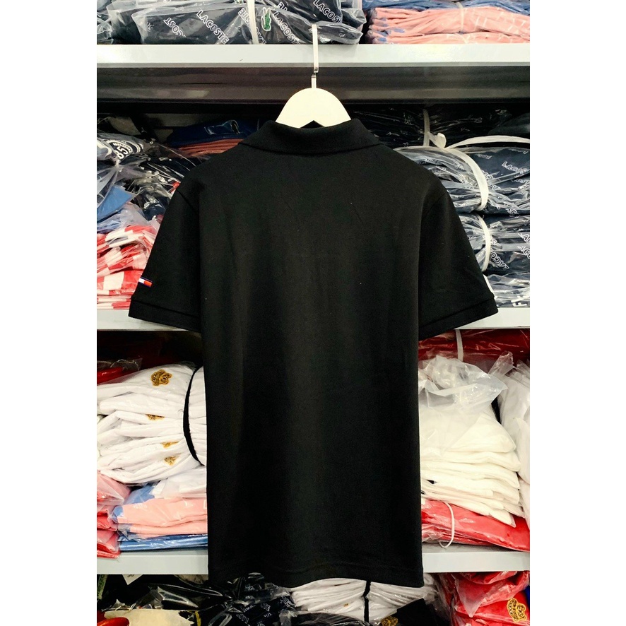 [HÌNH THẬT] ÁO THUN CỔ TRỤ TOMMY TRẮNG ĐEN DÂY KÉO VNXK   - COTTON 100%