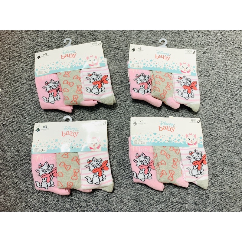 Set 3 đôi tất Disney xuất dư size 0-36m