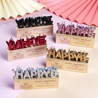 phụ kiện trang trí bánh sinh nhật [FREESHIP💯] Bộ nến chữ Happy Birthday