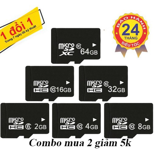 Thẻ nhớ điện thoại 64G/32G/16G/8G/4G/2G micro sd class 10 U3, cho camera, máy ảnh  - Bh 2 năm lỗi 1 đổi 1 | BigBuy360 - bigbuy360.vn