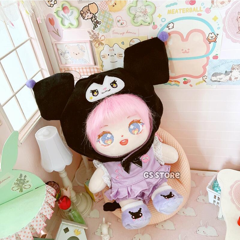 Búp Bê Cáo Ác Quỷ Màu Hồng 20cm Mặc Trang Phục Cho Búp Bê