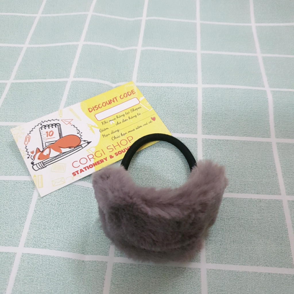 Dây cột tóc nữ lông nhiều màu dễ thương - Chun buộc tóc bảng lông phong cách Hàn Quốc