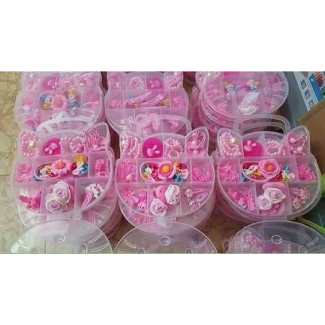 Hộp buộc tóc hello kitty siêu yêu cho bé