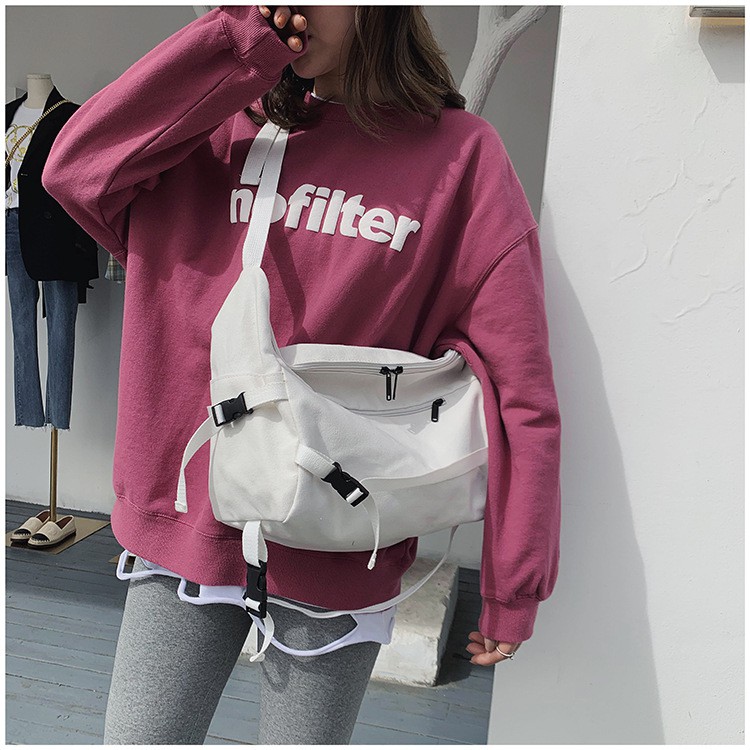 Túi vải 💖 𝑭𝑹𝑬𝑬𝑺𝑯𝑰𝑷 💖Túi Đeo Chéo Canvas Cỡ Lớn Unisex Thời Trang Hàn Quốc Học Sinh Sinh Viên TV19