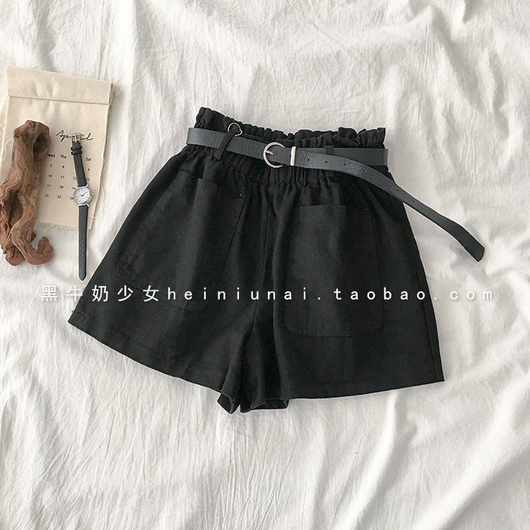 [CÓ SẴN FREESHIP ĐƠN 50K] Quần shorts kaki hai túi lưng thun kèm belt