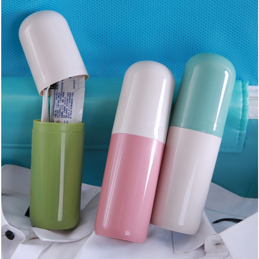 [Tổng Kho Sỉ] Hũ Hộp Đựng Bàn Chải Và Kem Đánh Răng Kiểu VIÊN THUỐC (Kiêm 2 Cốc) - Khi Đi Du Lịch, Công Tác