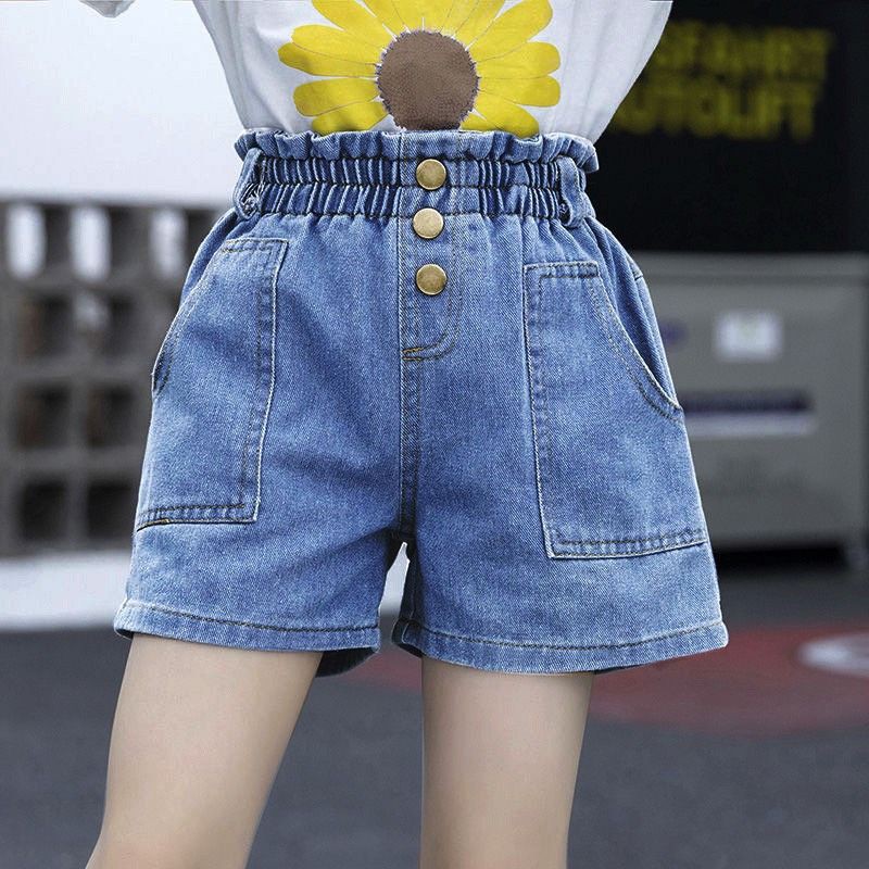 Quần short denim dáng rộng thời trang phong cách hàn quốc cho bé gái, quần đùi bò xinh xắn bé gái