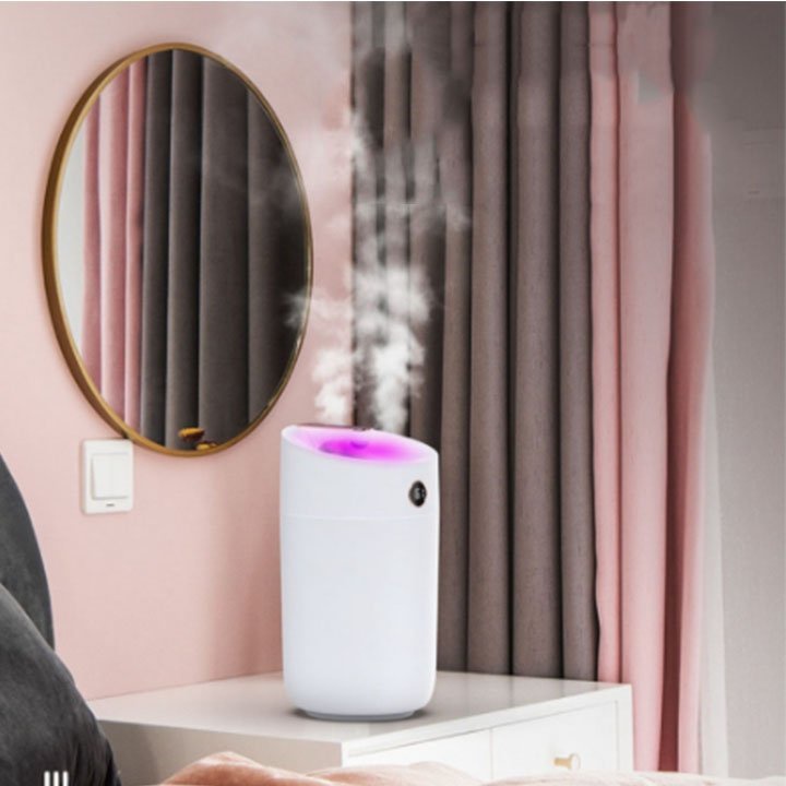 Máy phun sương tạo ẩm X!2, khuếch tán tinh dầu - Làm sạch không khí, dung tích 3L Máy phun sương tạo ẩm có đèn led 7 màu