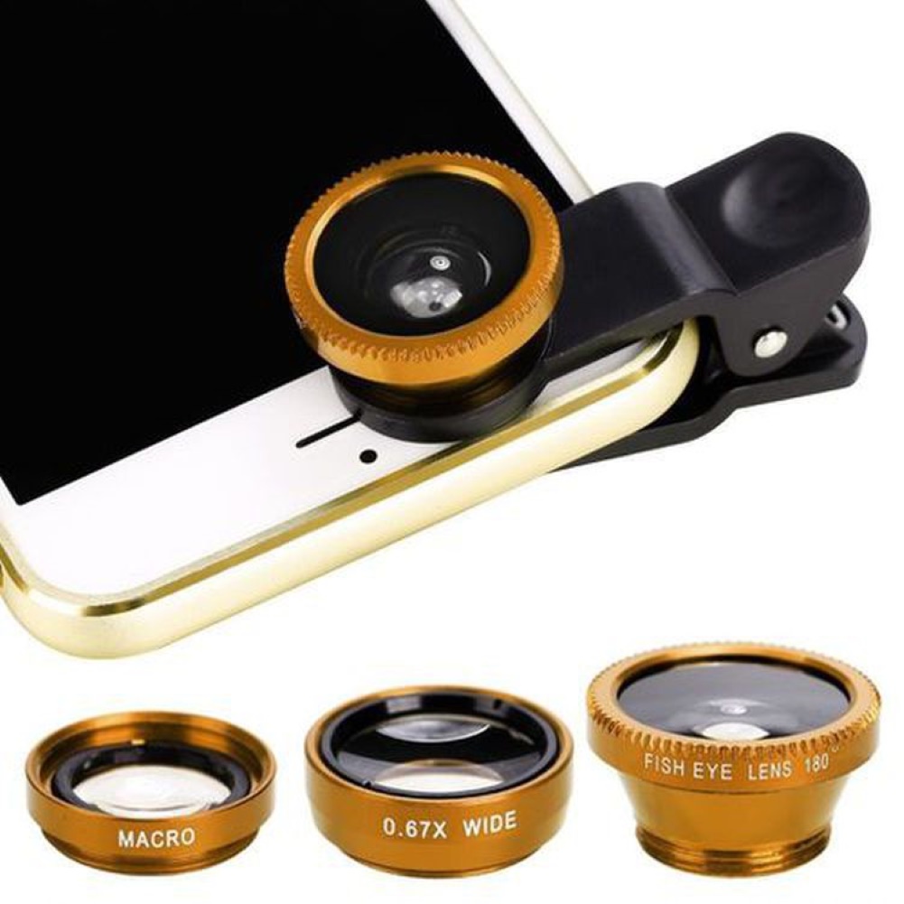 Ống kính Macro góc rộng 0.65X 3 trong 1 thông dụng cho điện thoại