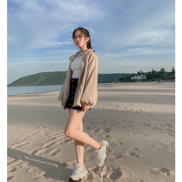 (FREESHIP)ÁO KHOÁC DA LỘN FORM RỘNG CÓ MŨ SIÊU XINH HOTTREND HIT 2022