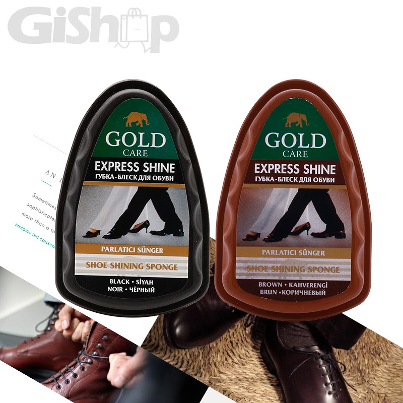 Combo Xi Mút Đánh Bóng Giày, Da GoldCare GC4013 Màu Đen & Nâu