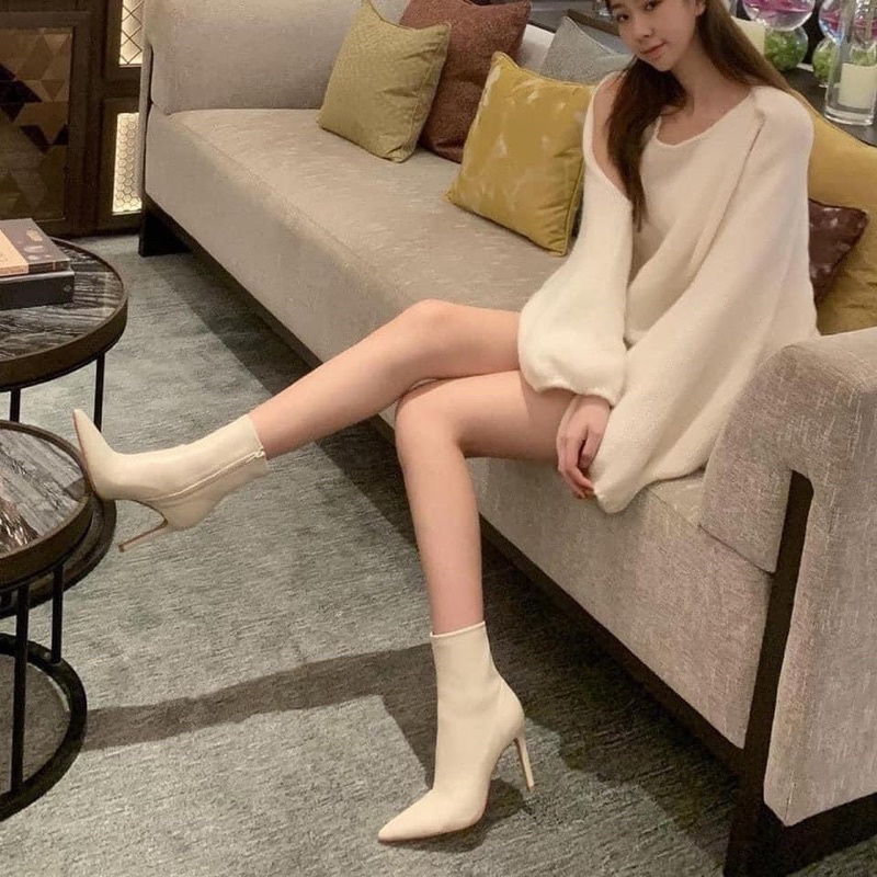 Bốt cổ ngắn mũi nhọn ❌ SALE SOCK ❌ Hành QC loại 1