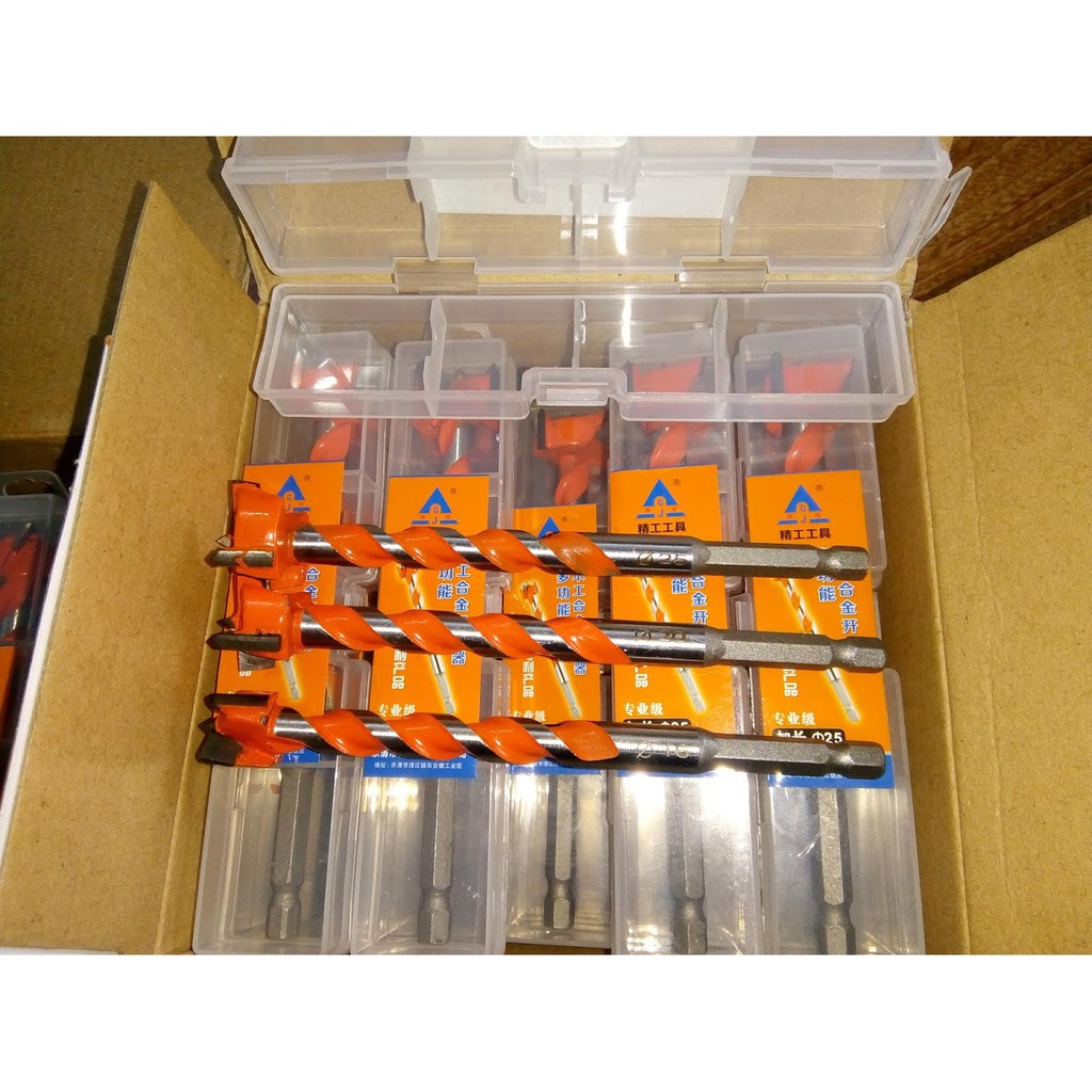 MŨI KHOÉT LỖ GỖ 16MM,18MM,20MM,22MM,25MM ĐUÔI LỤC GIÁC CAO CẤP.