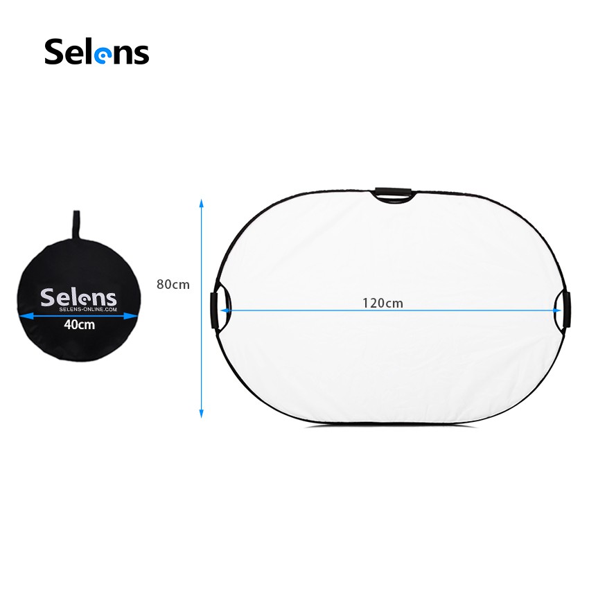 Tấm hắt sáng Selens 5 trong 1 hình oval 80x120cm dành cho chụp ảnh