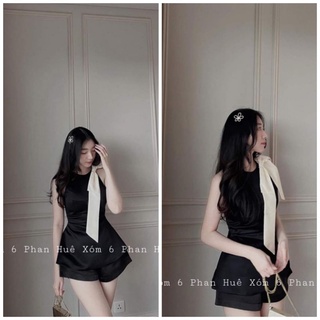 Set áo peplum nơ + quần ngắn