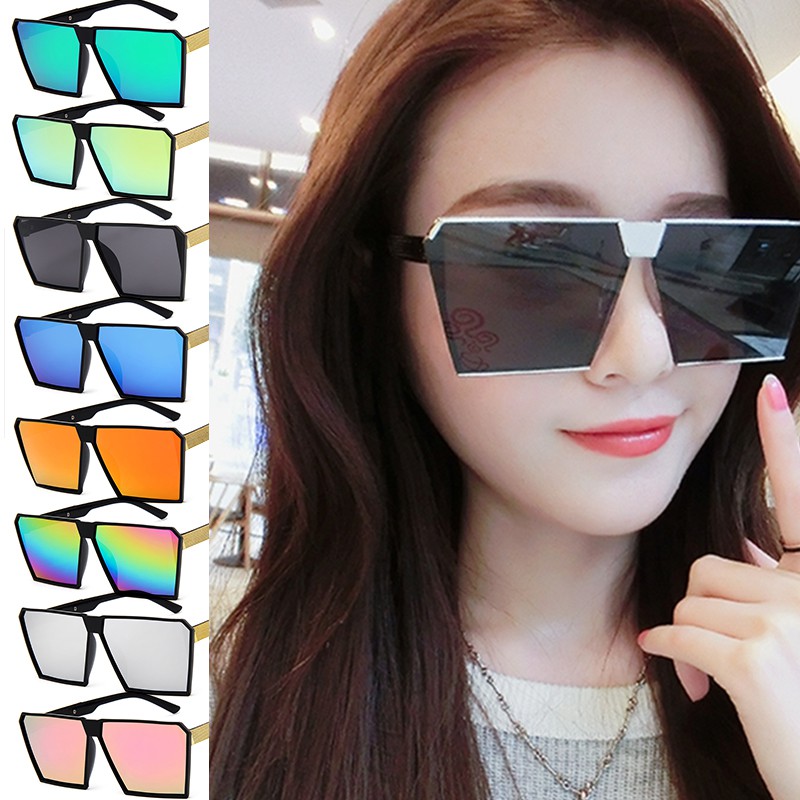 Kính mát cỡ lớn tròng vuông nhiều màu sắc