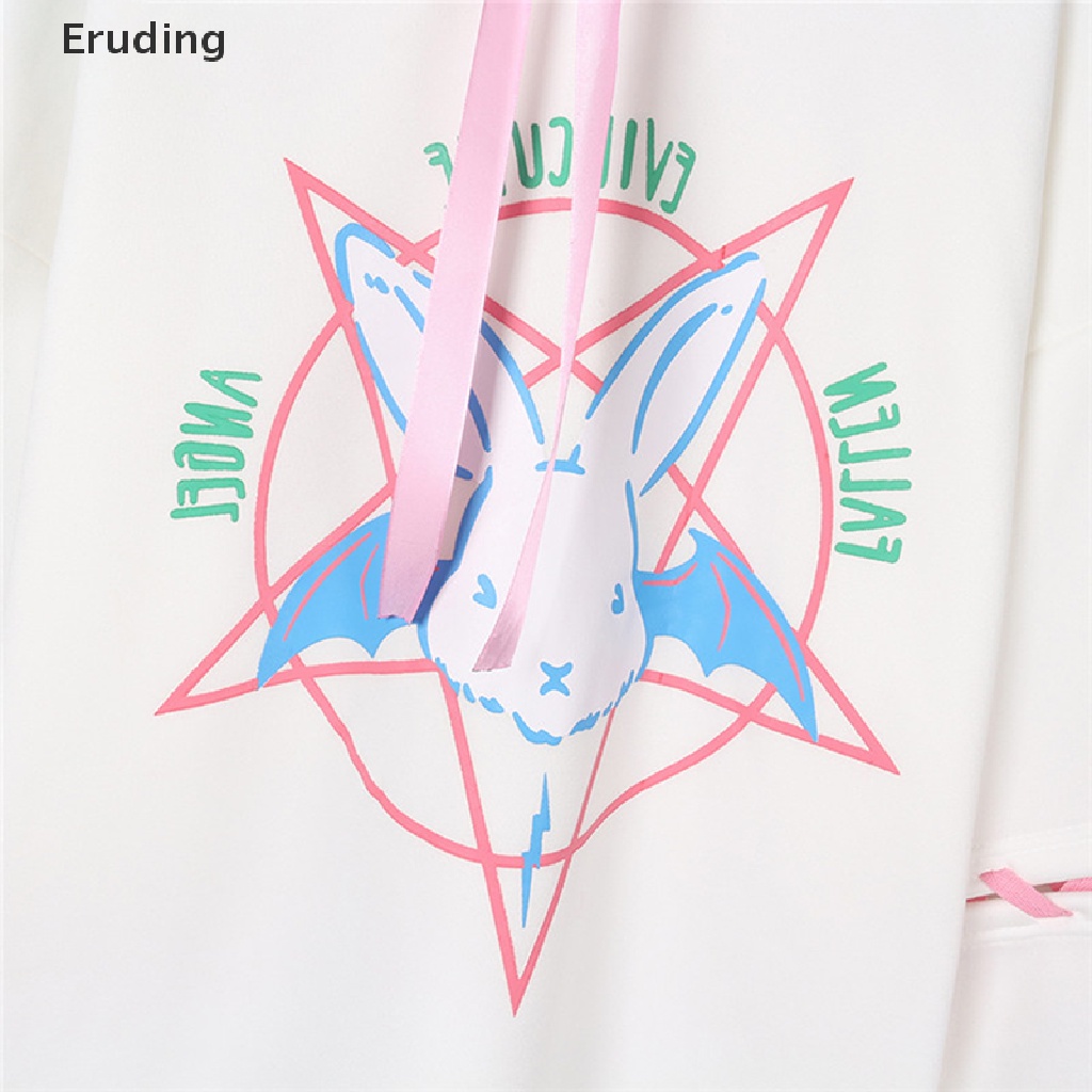 (Eruding) Áo hoodie Có Băng Đô Phong Cách Gohic Đường Phố Cho Nữ Bán Chạy