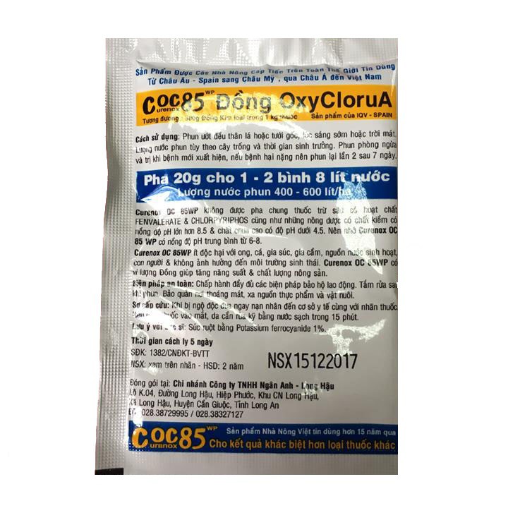 Chế phẩm trừ nấm bệnh cây trồng coc 85 gói 20g