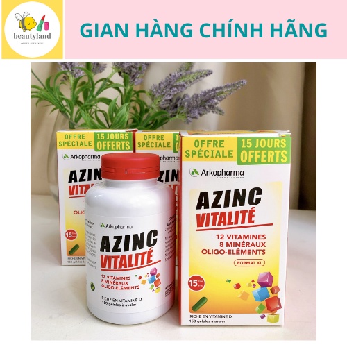 Vitamin tổng hợp Azinc Vitalite Arkopharma tăng cường đề kháng 150v Pháp