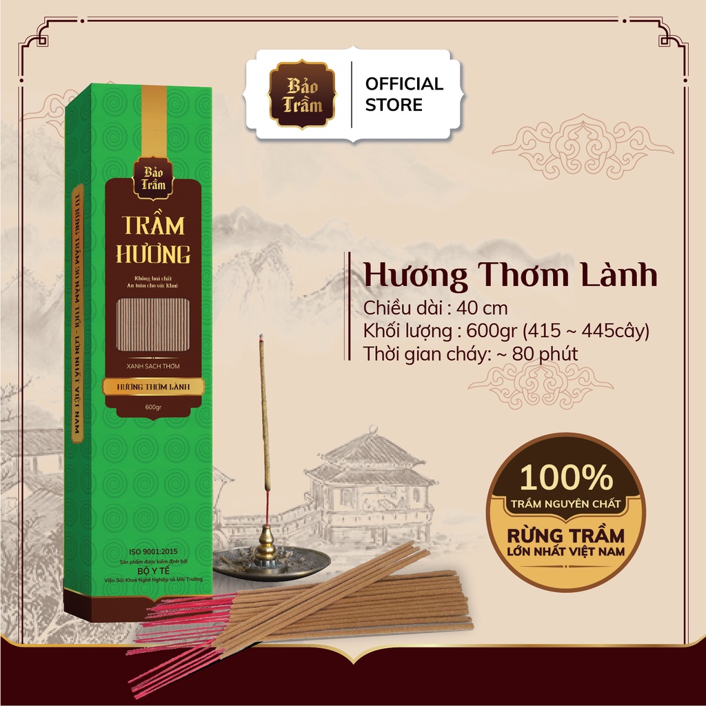 Nhang trầm hương thơm lành có tăm 40cm - 600g - CTI40 - Nhang Bảo Trầm