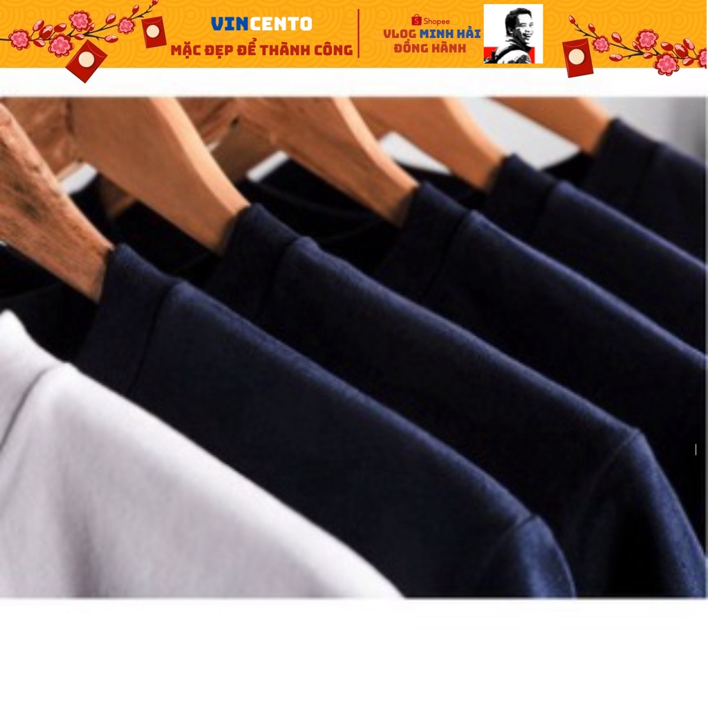 Áo thun nam phông trơn cộc tay 2 màu chất cotton 100% thoáng mát thương hiệu Vincento Redbox chuẩn Nhật cho nam nữ