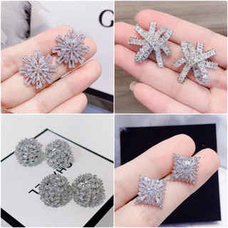BÔNG TAI BẠC S925 ĐÁ PHA LÊ [HÀNG CAO CẤP]