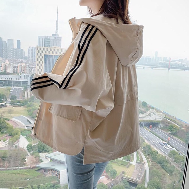 Áo khoác ulzzang kaki dáng rộng có mũ túi nắp | BigBuy360 - bigbuy360.vn