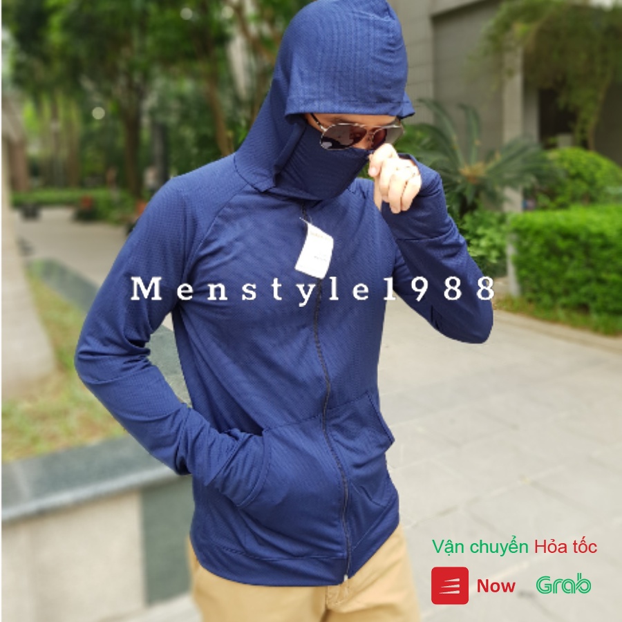 Áo chống nắng nam thông hơi phiên bản công nghệ cao có mũ trùm, áo khoác nắng nam dài trùm tay có mũ | BigBuy360 - bigbuy360.vn