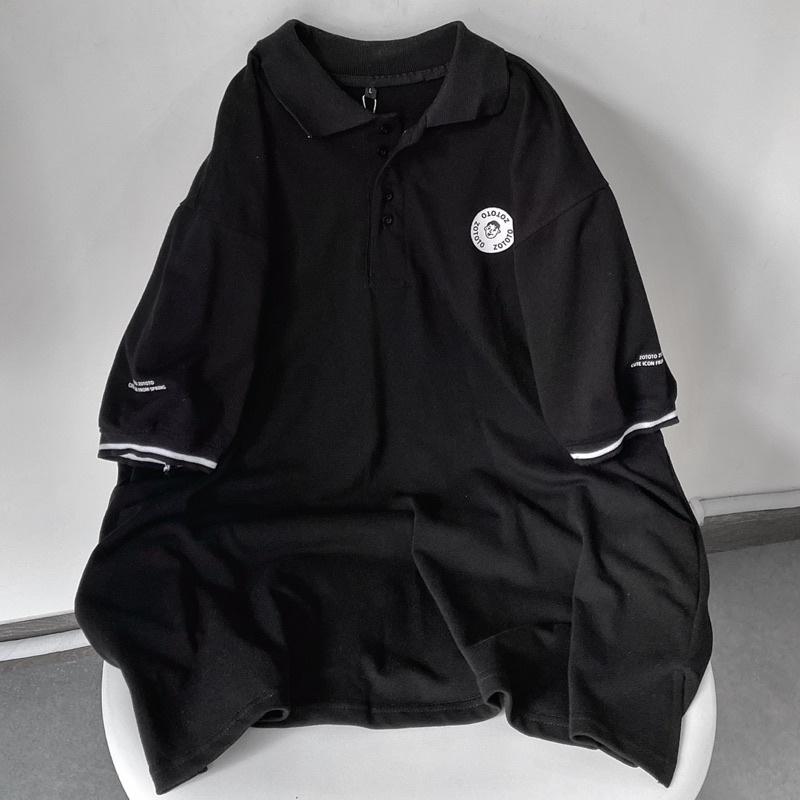 áo Polo zototo màu đen ảnh thật unisex ( nam nữ mặc đều được ) | BigBuy360 - bigbuy360.vn