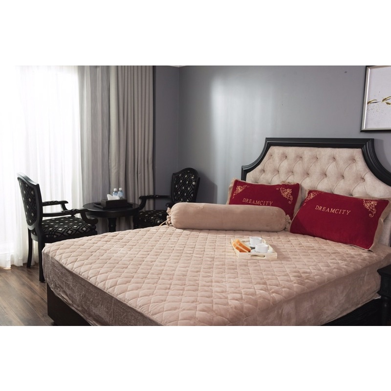 BỘ CHĂN GA GỐI NỈ NHUNG HOÀNG GIA CAO CẤP 5 MÓN(ga trần bông) Loại 1