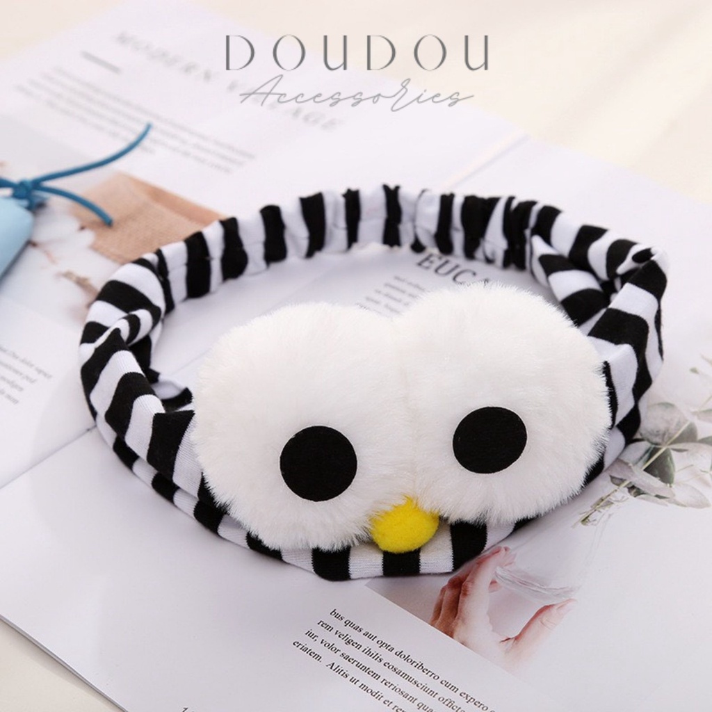 Băng đô rửa mặt DOUDOU Băng đô cài tóc Bờm rửa mặt mắt to Hàn Quốc cực xinh FD002