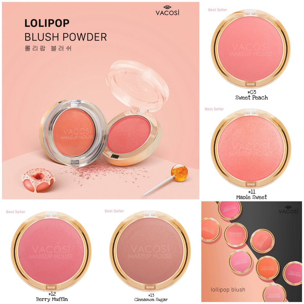 (Hàng tặng không bán) Vacosi Phấn má hồng Lolipop Blush Powder