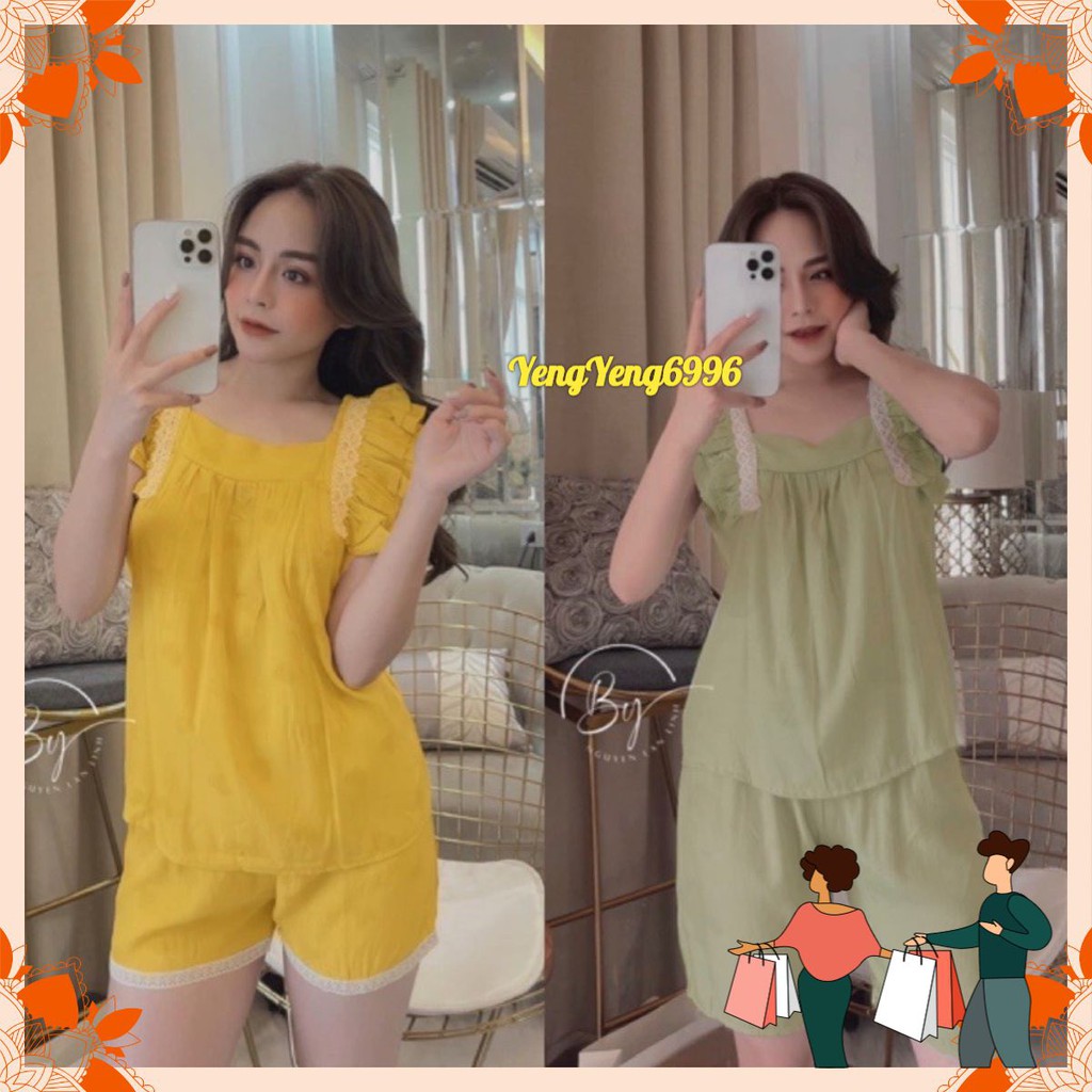 SNU312 BỘ ĐÙI NỮ GU ĐŨI TẰM  TAY CÁNH TIÊN VAI REN