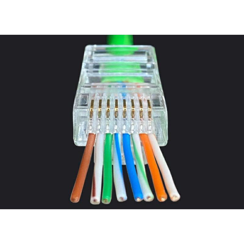 Hạt mạng xuyên thấu RJ45 Cat5 chân đồng