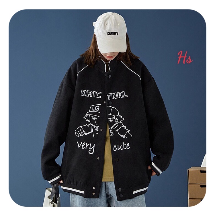 Áo khoác bomber nam nữ , áo khoác nỉ unisex dáng rộng form hàn quốc cao cấp hàng loại I | BigBuy360 - bigbuy360.vn