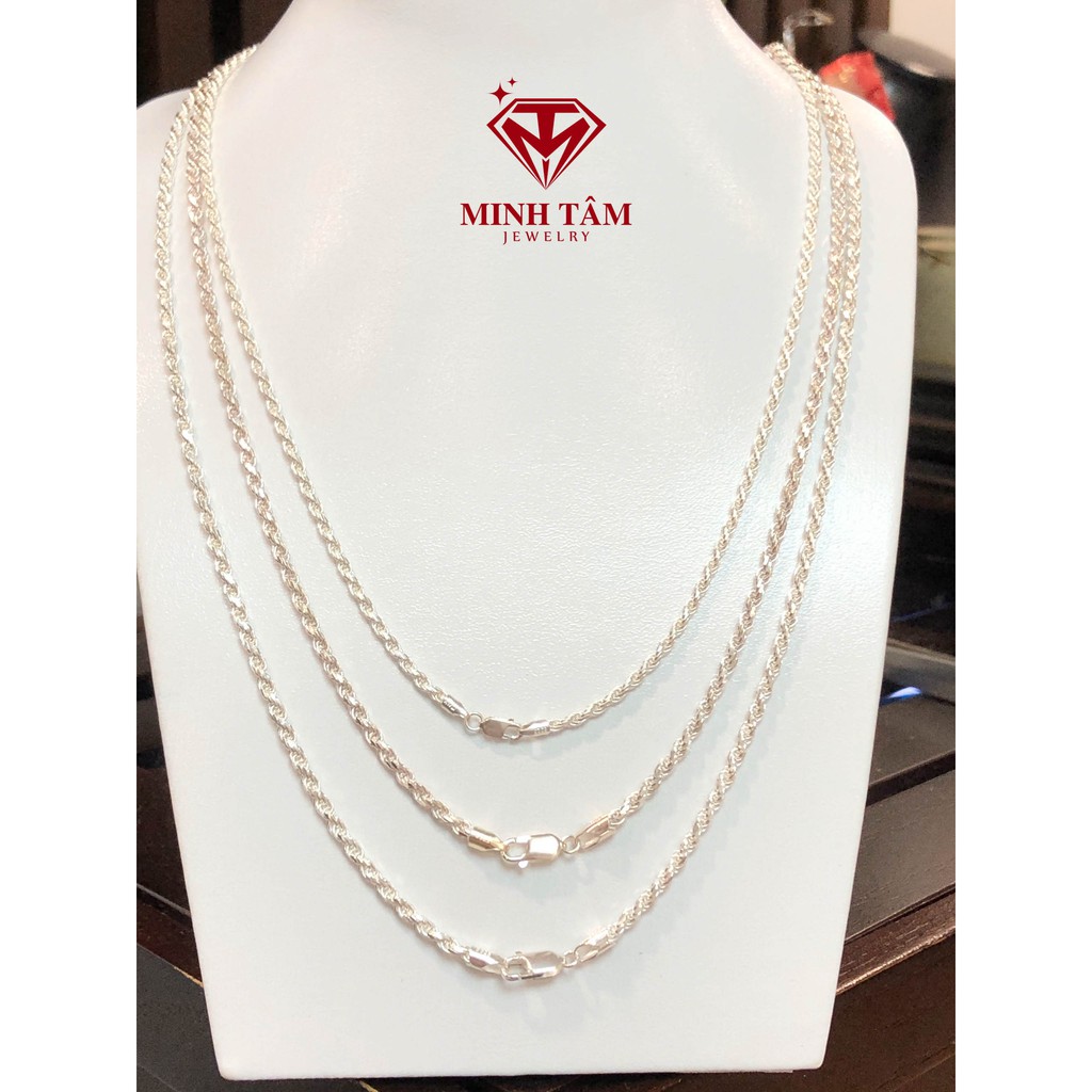 Dây chuyền nam bạc Minh Tâm Jewelry dây xoắn thừng bạc 925