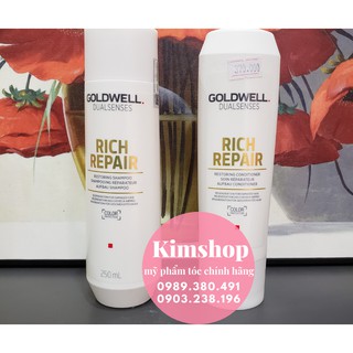 Chính hãng dầu gội xả phục hồi Goldwell Rich Repair 250ml - 200ml