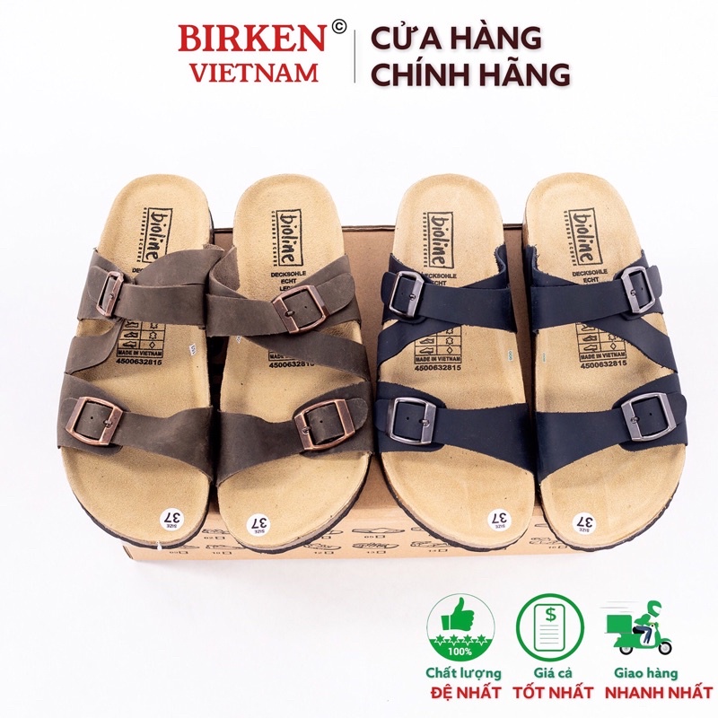 Dép da bò unisex xuất khẩu châu âu mã D25 Birken vietnam