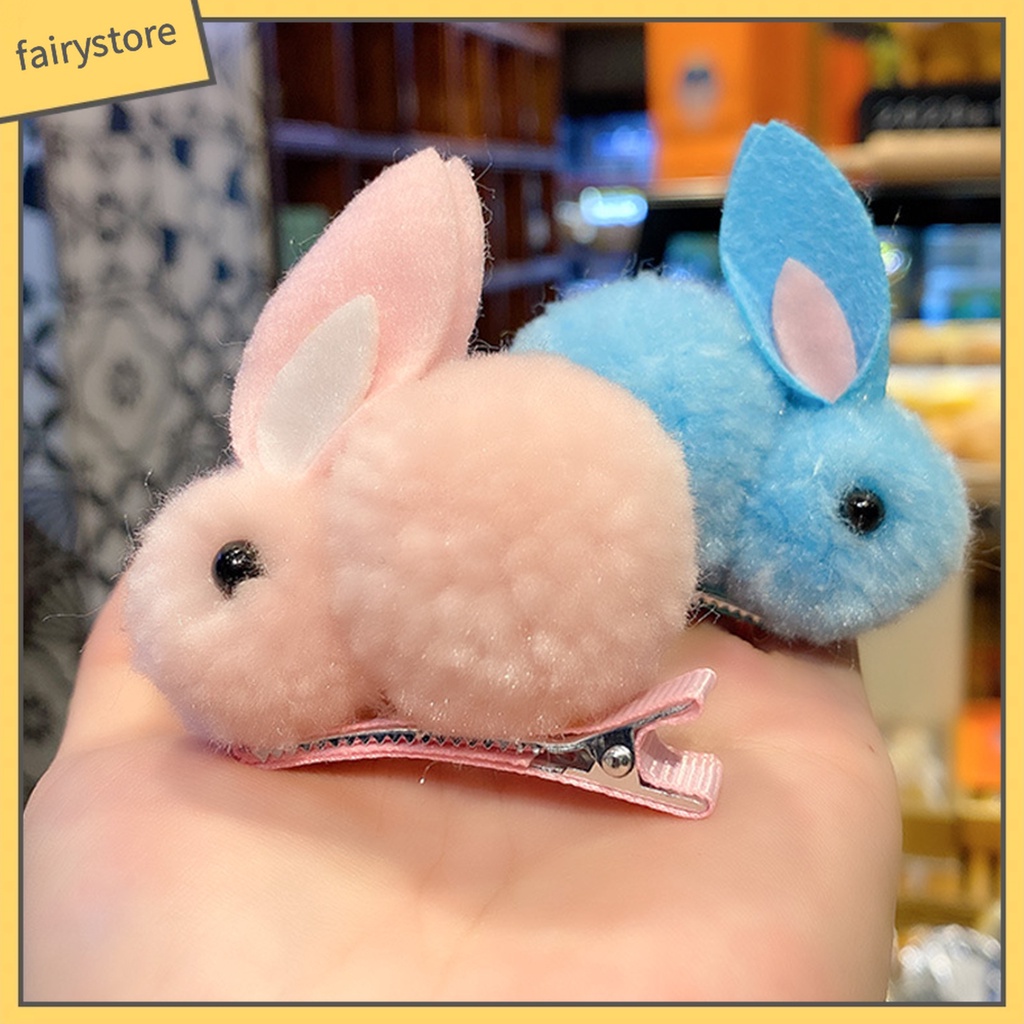 Kẹp Tóc Hình Thỏ Hoạt Hình Nhiều Màu Sắc Tiện Dụng Cho Bé