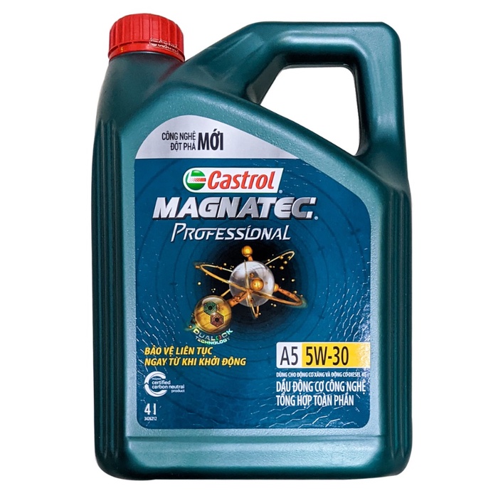 Dầu nhớt Castrol MAGNATEC Profesional 5W30 4L tổng hợp toàn phần - Chính hãng 100% Chuyên cho dòng xe Oto con