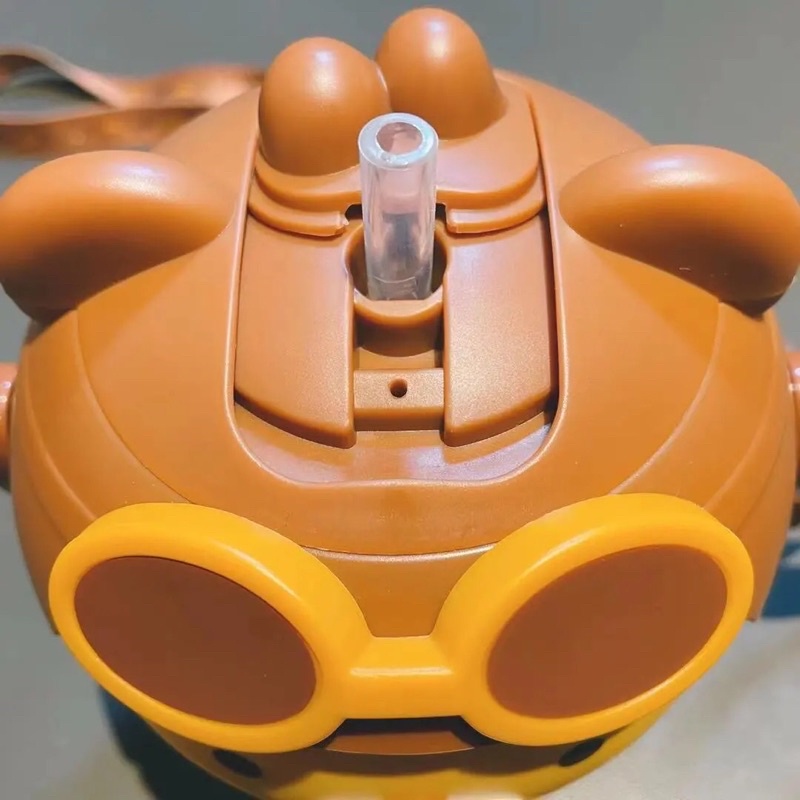 Bình nước gấu Ryan Kakao Friends 500ml kèm ống hút và dây đeo