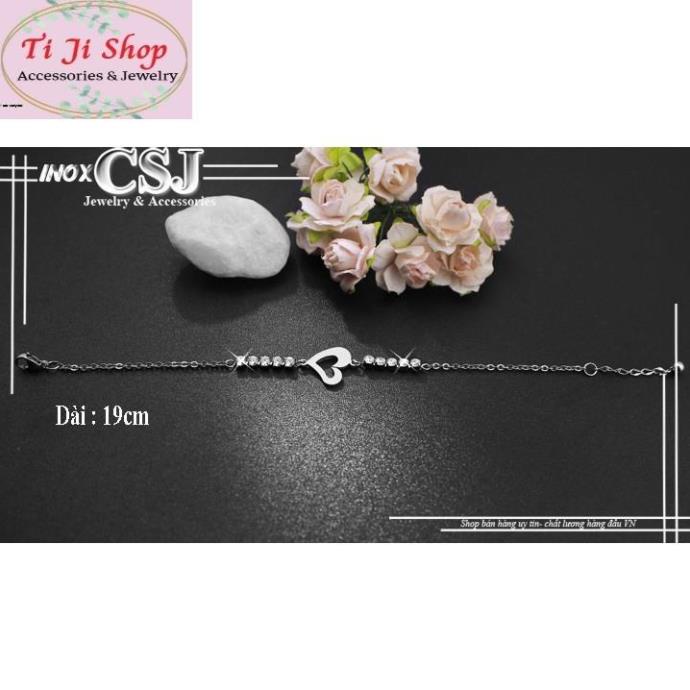 LẮC TAY NỮ TRÁI TIM INOX CÁCH ĐIỆU LT386