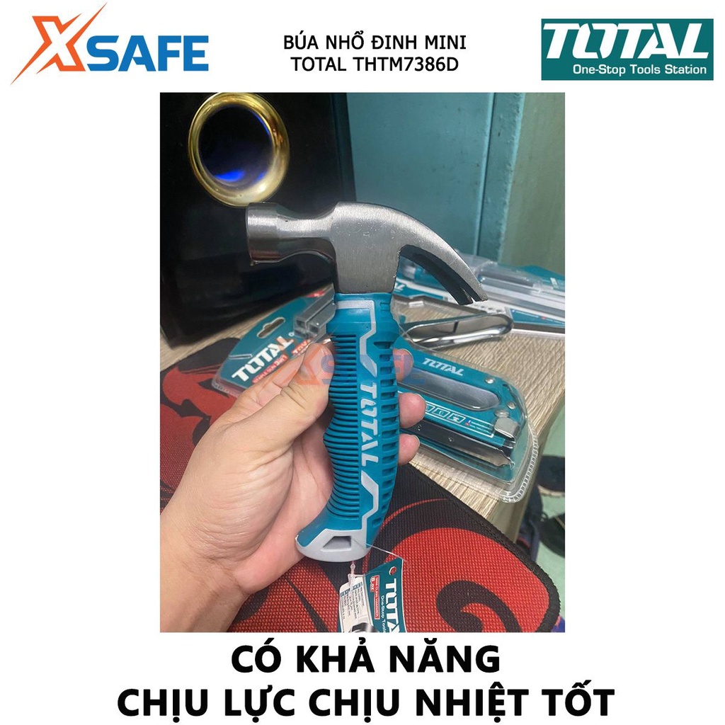 Búa nhổ đinh mini TOTAL THTM7386D Búa cầm tay trọng lượng 8oz (226g) thép carbon 45# - Chính hãng [XSAFE]