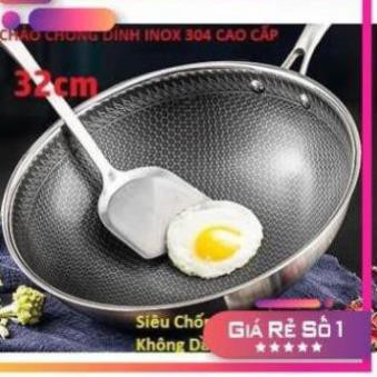 Chảo Chống Dính Tổ Ong Sâu Lòng Inox 304 Cao Cấp - Công Nghệ Blackcube 7 Lớp